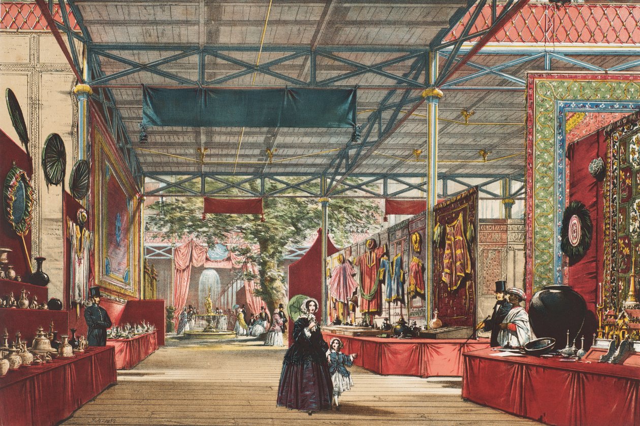 Utsikt över den stora utställningen 1851: Indian Display, 1854 av Joseph Nash