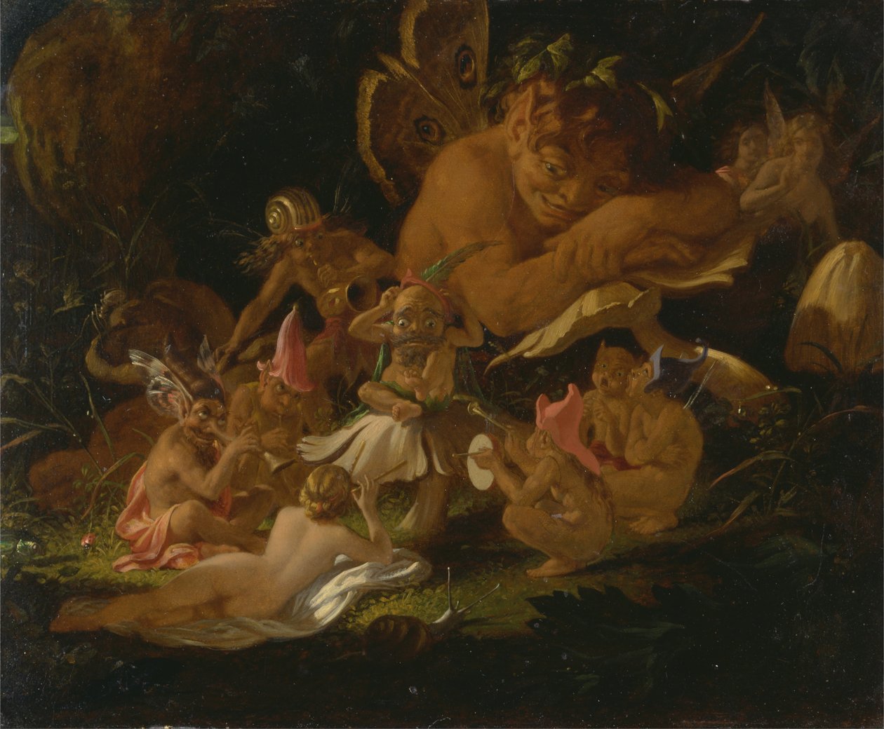 Puck and Fairies, from A Midsummer Nights Dream av Joseph Noel Paton