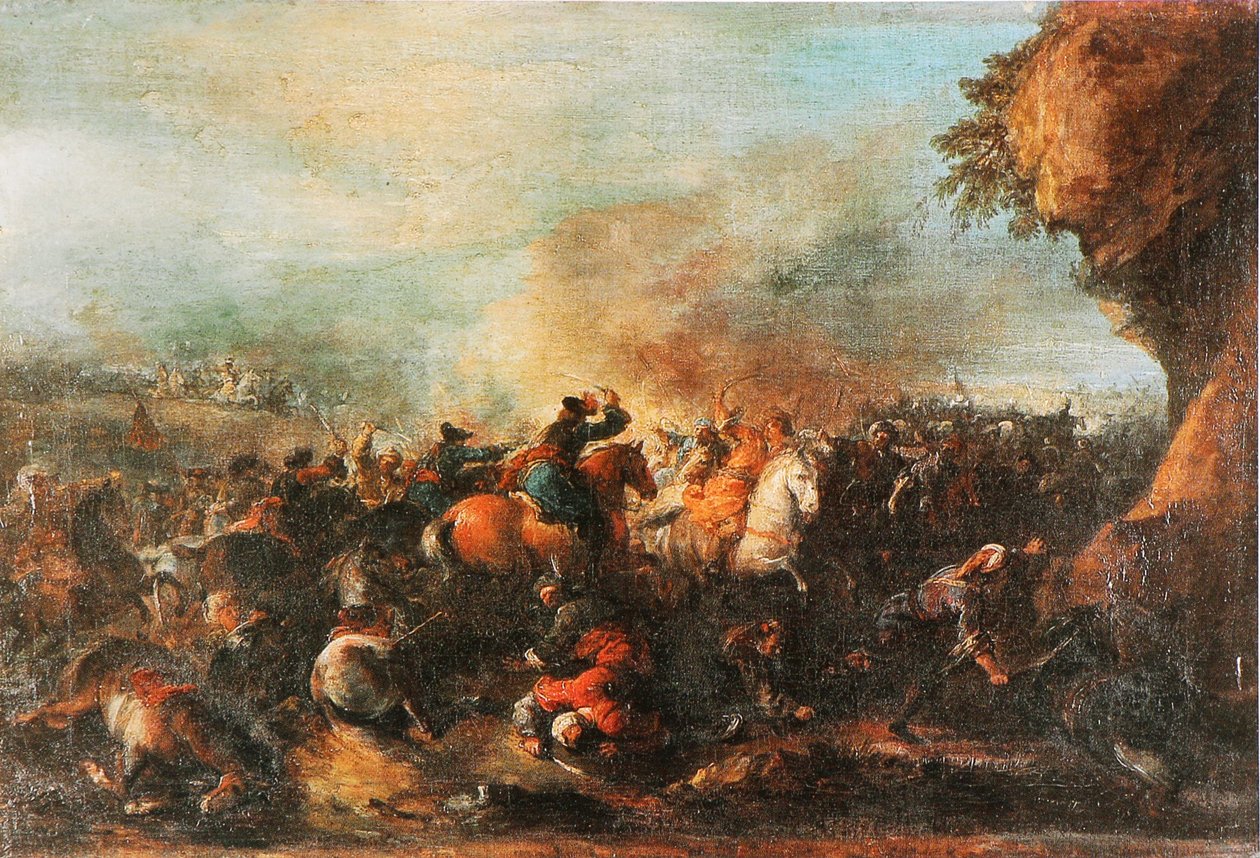 Combat entre Turs et chrétiens av Joseph Parrocel