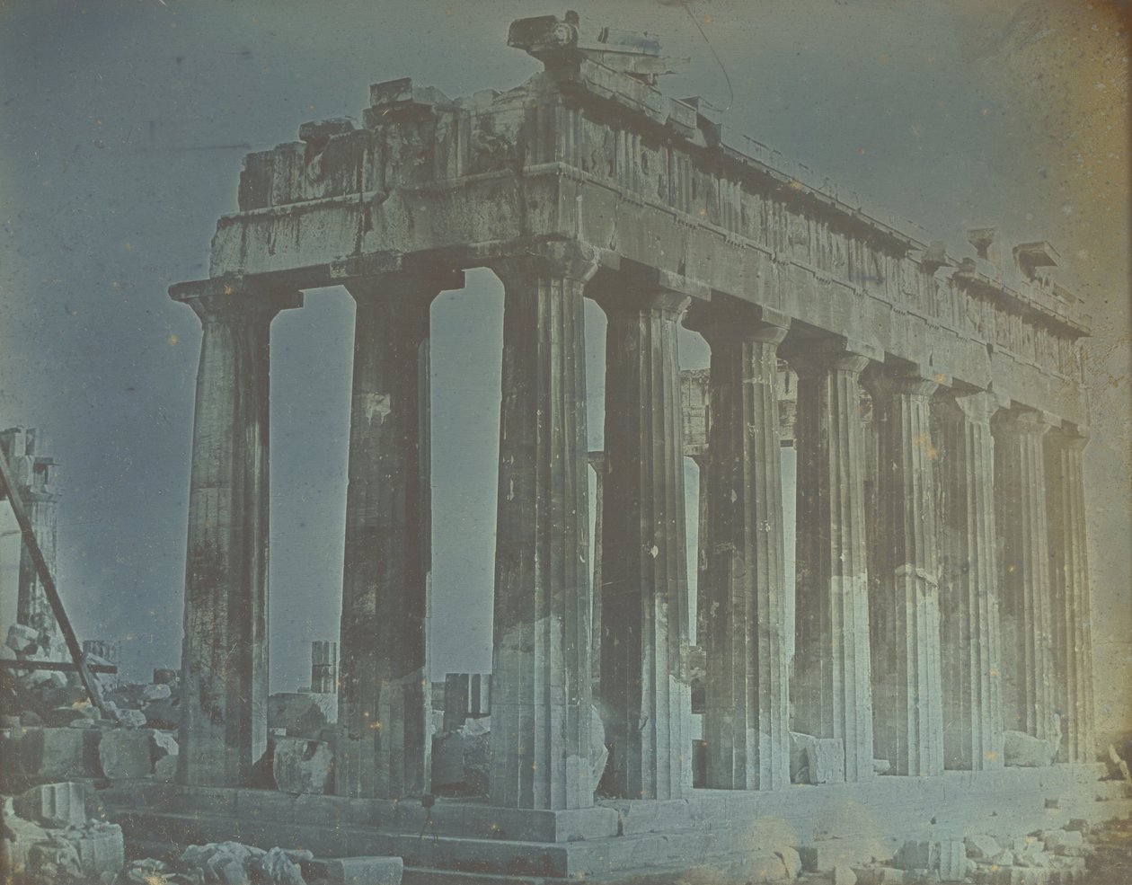 Fasad och norra kolonnen av Parthenon på Akropolis, Aten av Philibert Joseph Girault de Prangey