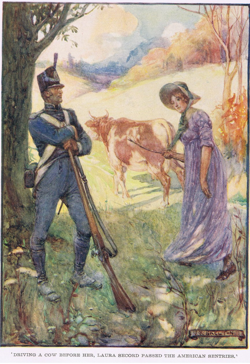 Laura Secord körde en ko före henne passerade de amerikanska vaktposterna av Joseph Ratcliffe Skelton