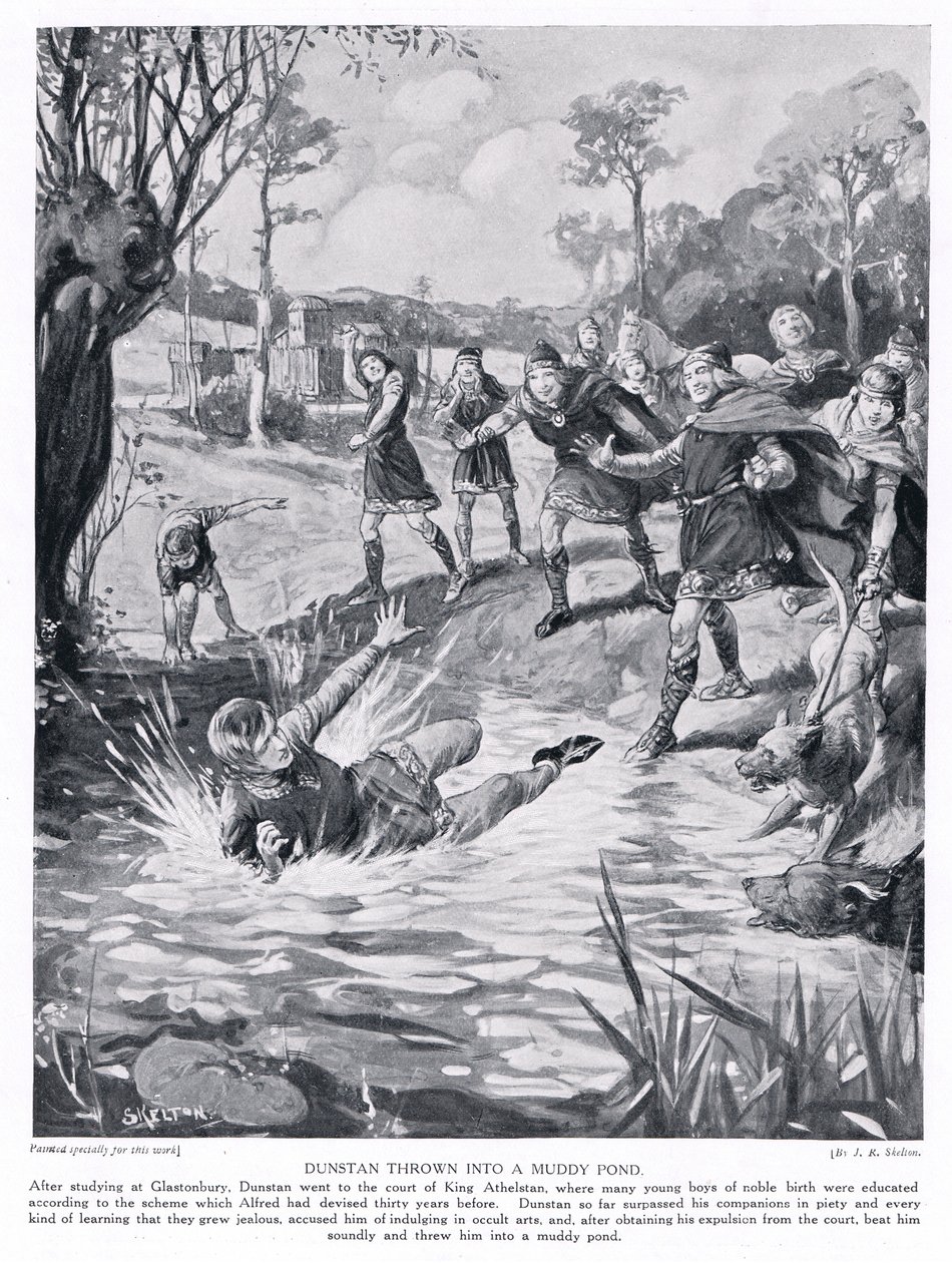 Dunstan slängd i en lerig damm, 1920-talet av Joseph Ratcliffe Skelton