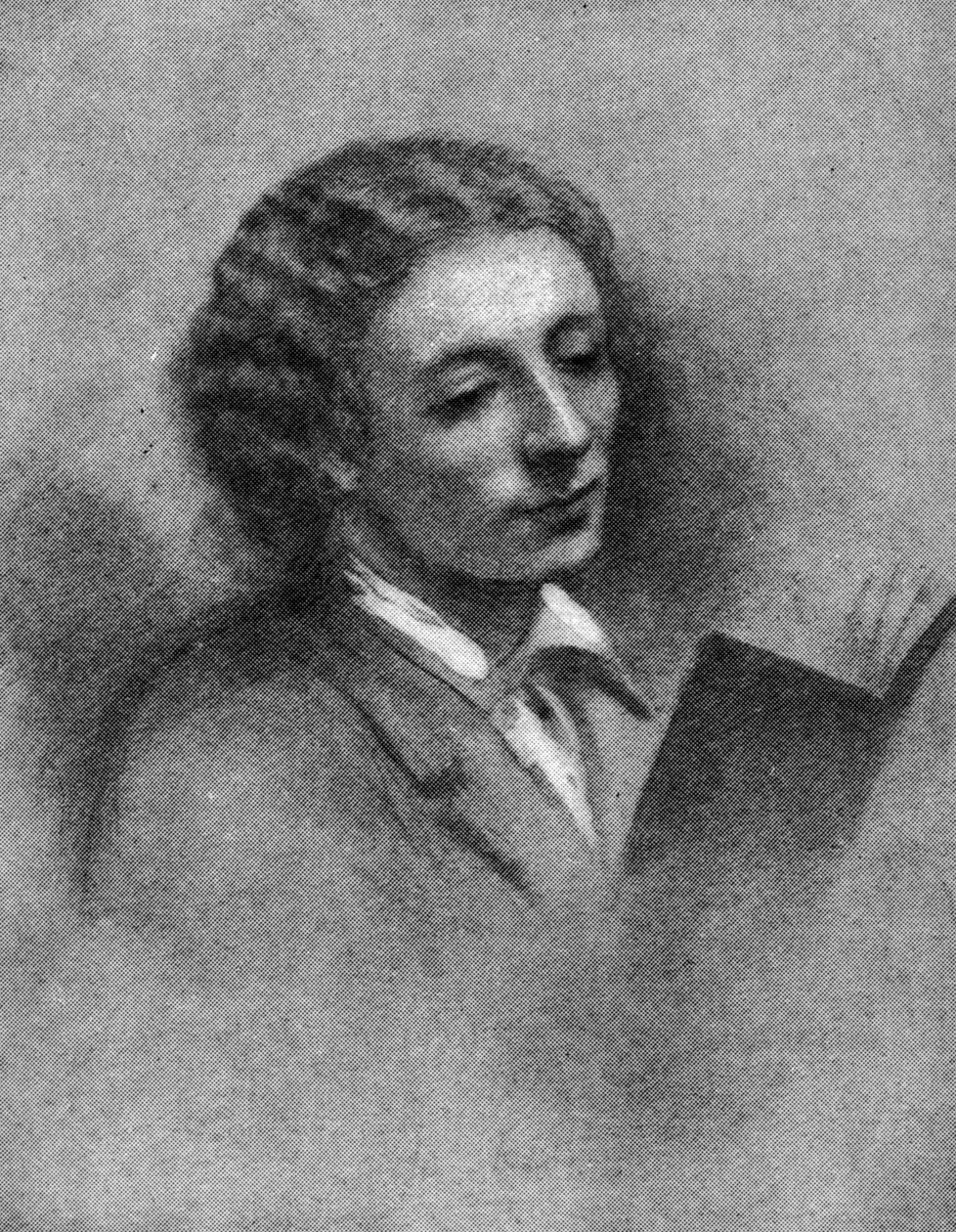 John Keats (kol och krita på papper) av Joseph Severn