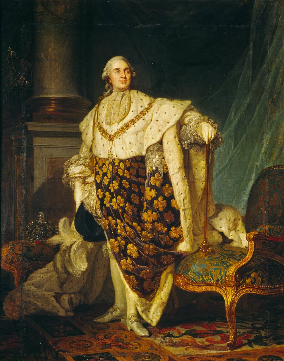 Louis XVI (1754-93) Mfalme wa Ufaransa katika Mavazi ya Coronation, 1777 swed av Joseph Siffred Duplessis