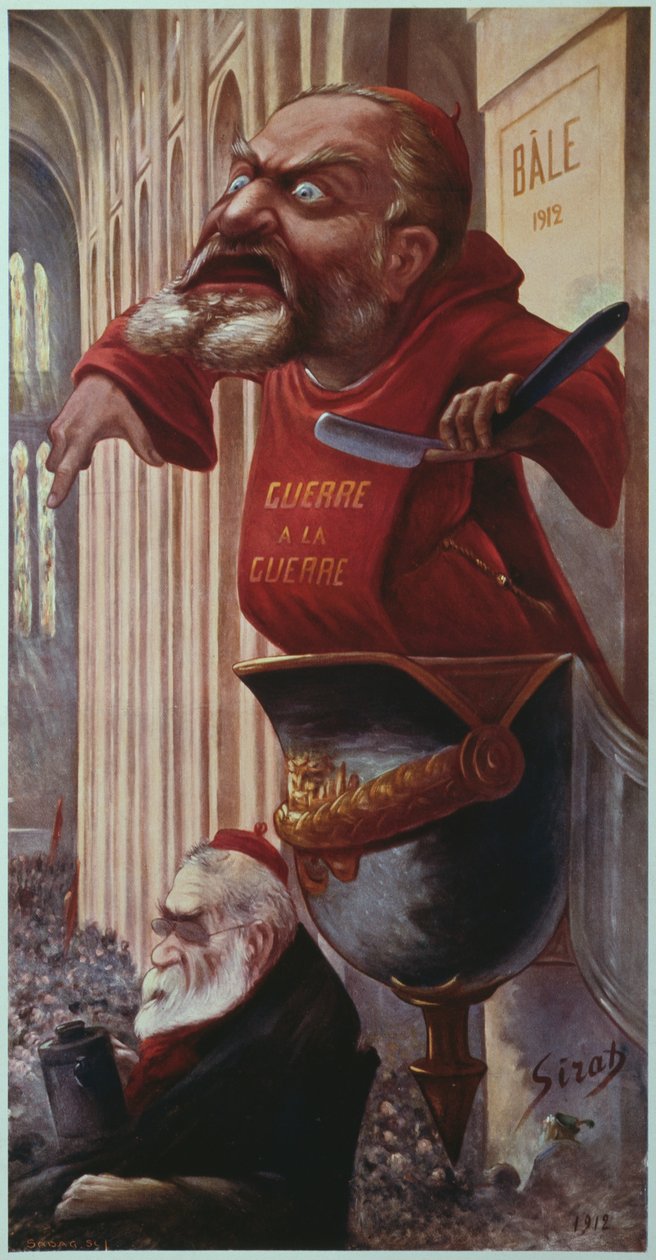 Karikatyr av Jean Jaures och Edouard Vaillant vid Andra socialistiska internationalens kongress i Basel 1912. av Joseph Sirat