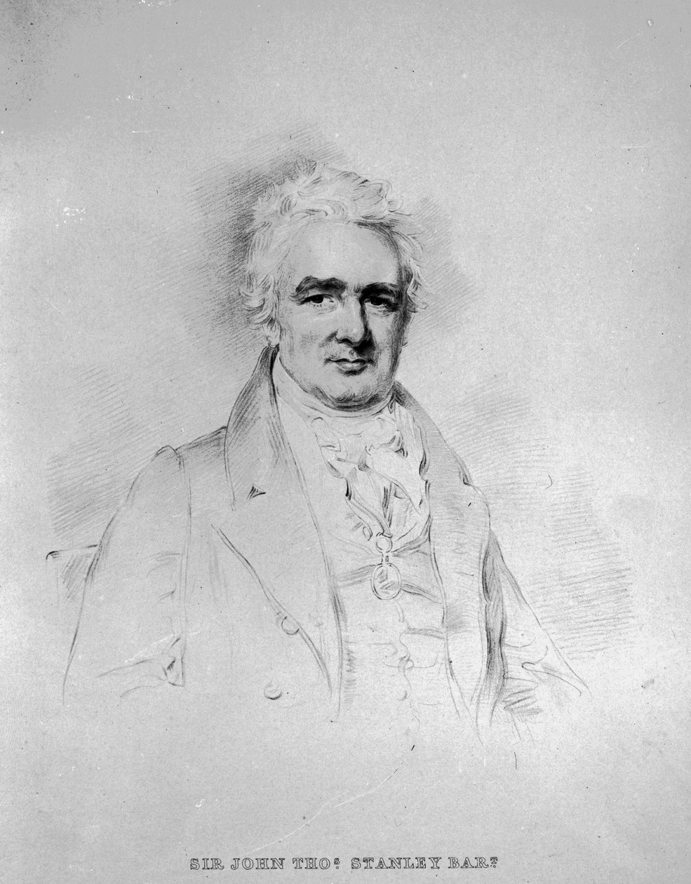 Sir John Thomas Stanley Bart, 1:e lord Stanley av Alderley, graverad av Isaac W. Slater av Joseph Slater