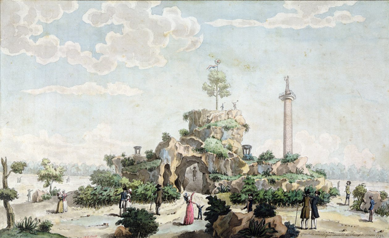 Konstgjort berg byggt 1793 på Champs de Mars av Joseph Tassy