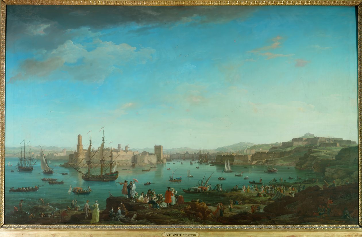 Ingången till hamnen i Marseille av Claude Joseph Vernet