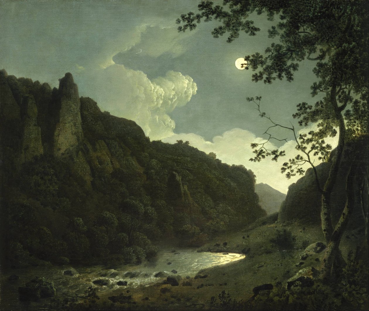 Dovedale by Moonlight av Joseph Wright of Derby