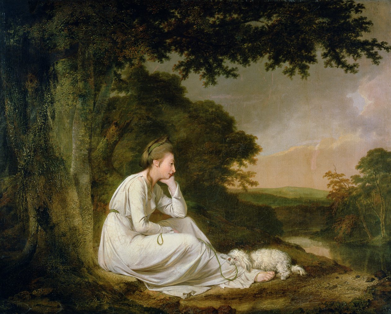Maria, "A Sentimental Journey" av Laurence Sterne (1713-68) 1777 av Joseph Wright of Derby