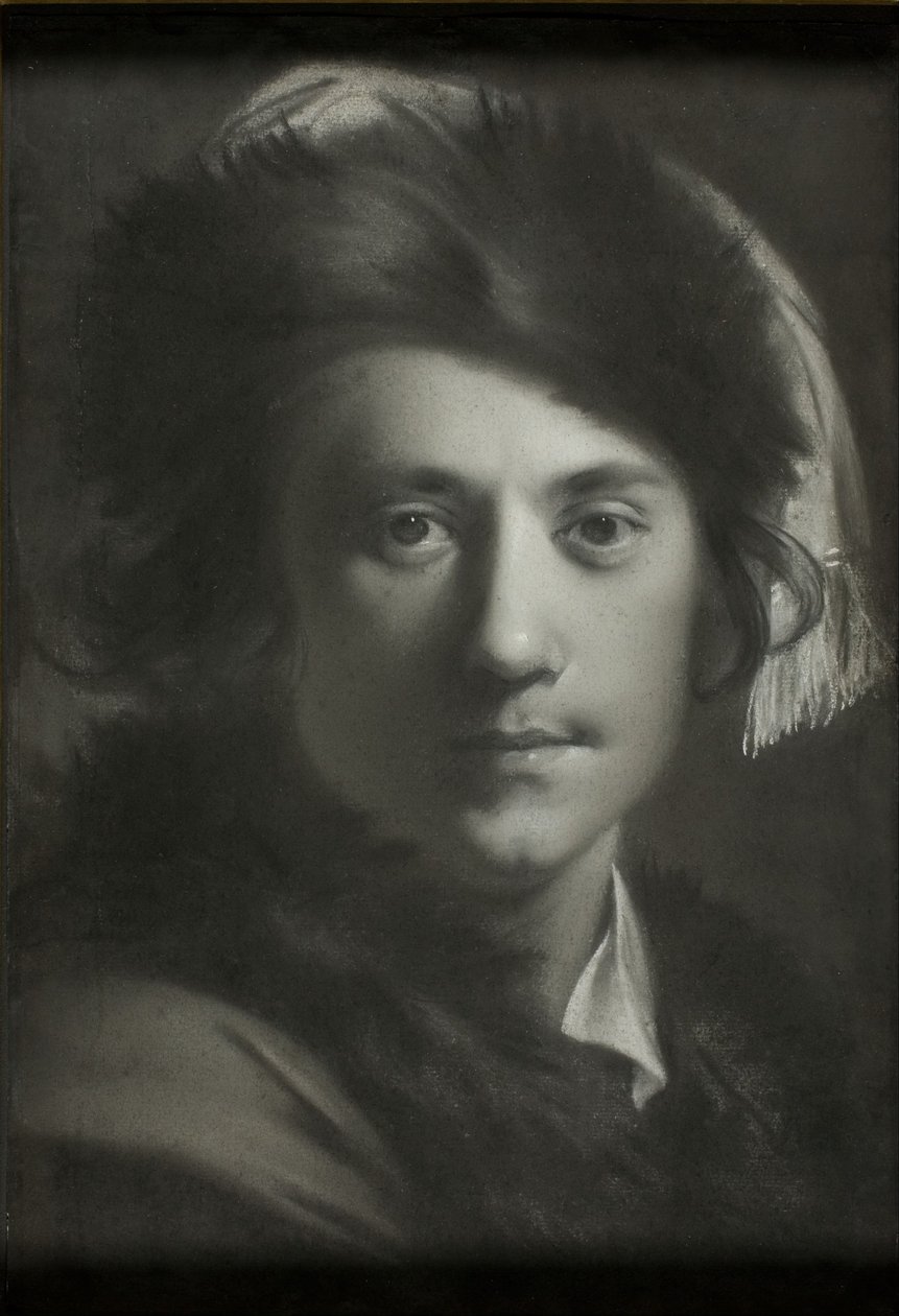 Self-Portrait in a Fur Cap av Joseph Wright of Derby
