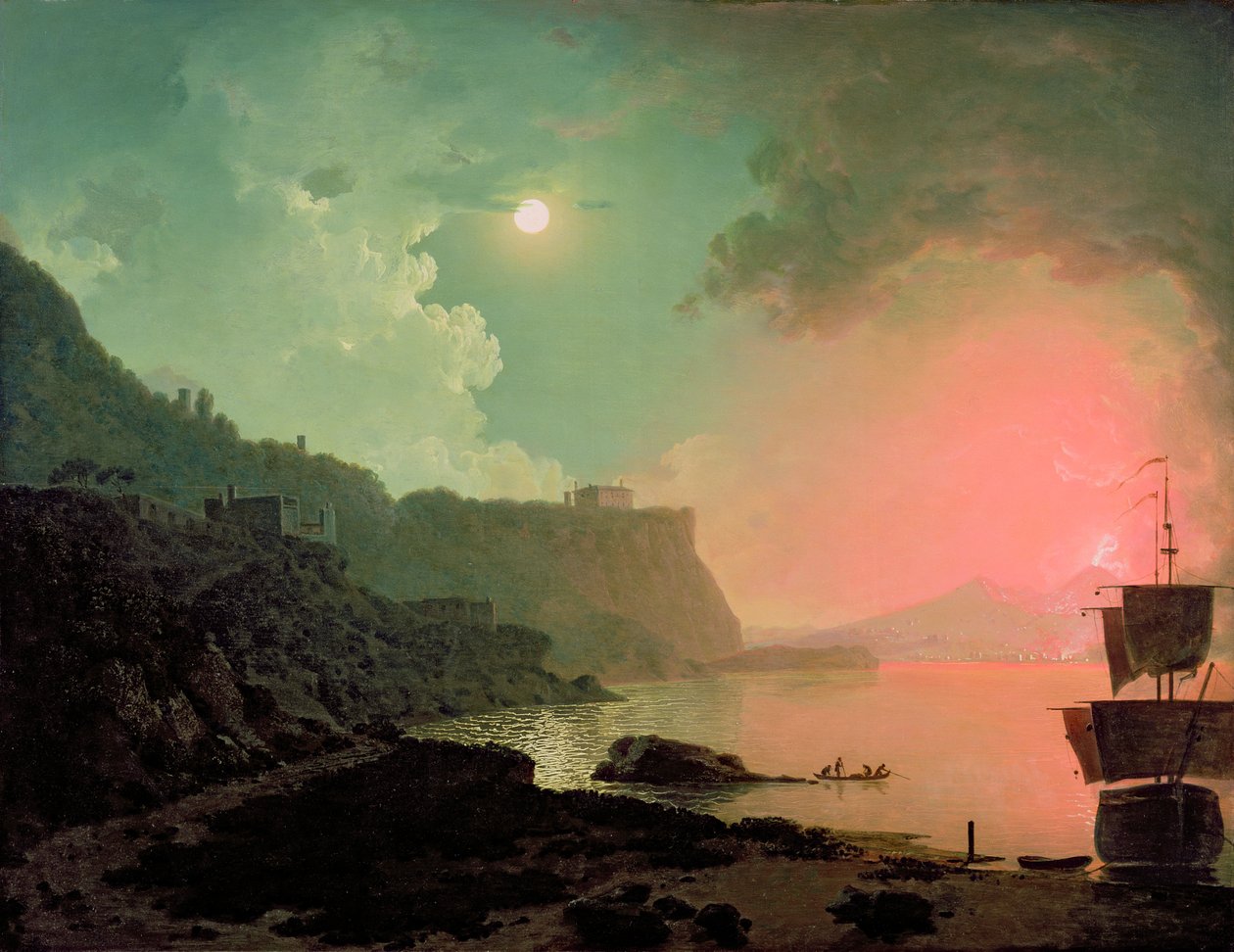 Vesuvius från Posillipo, ca 1788 av Joseph Wright of Derby