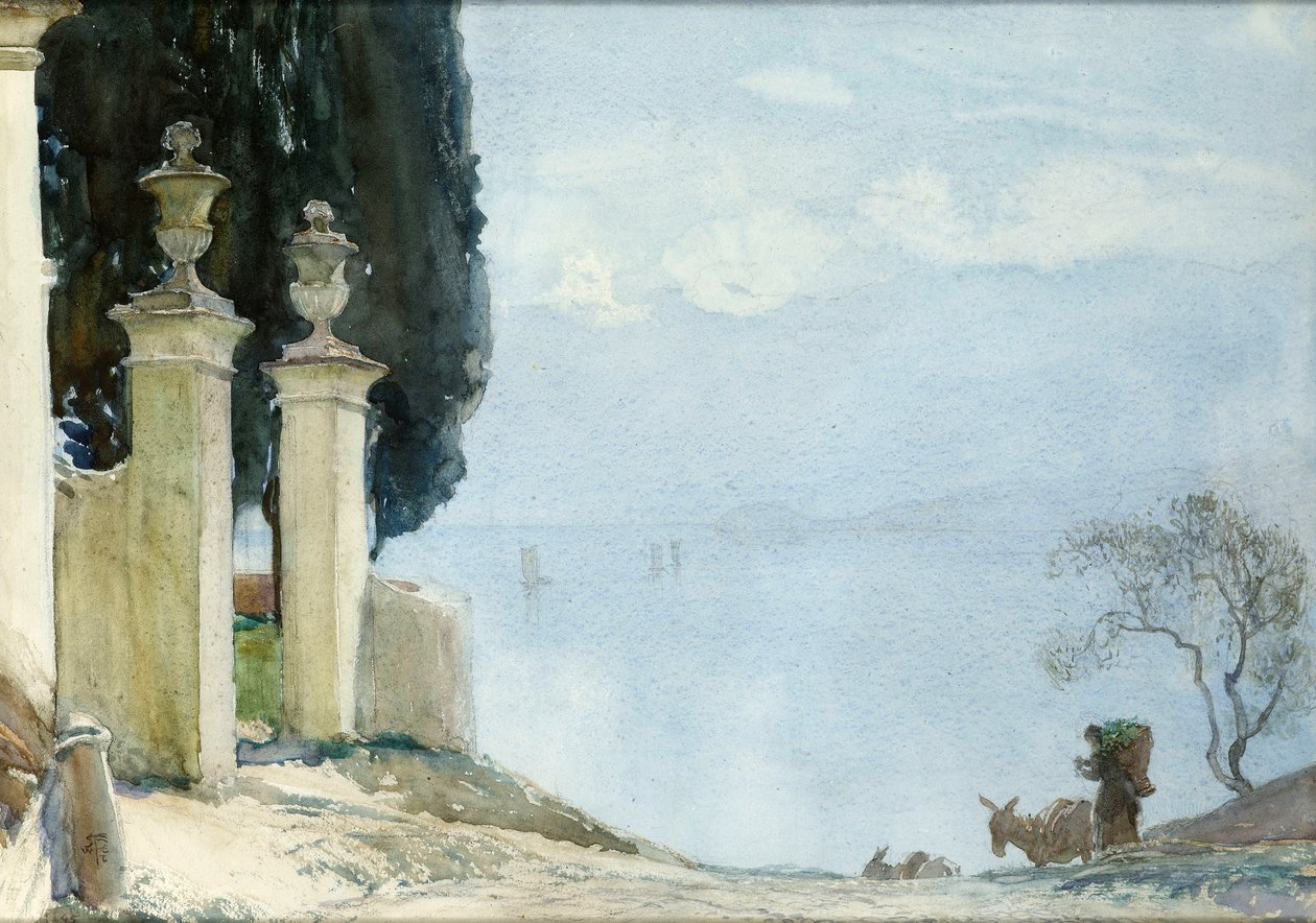 En blå dag på Como, ca 1900 av Joseph Walter West