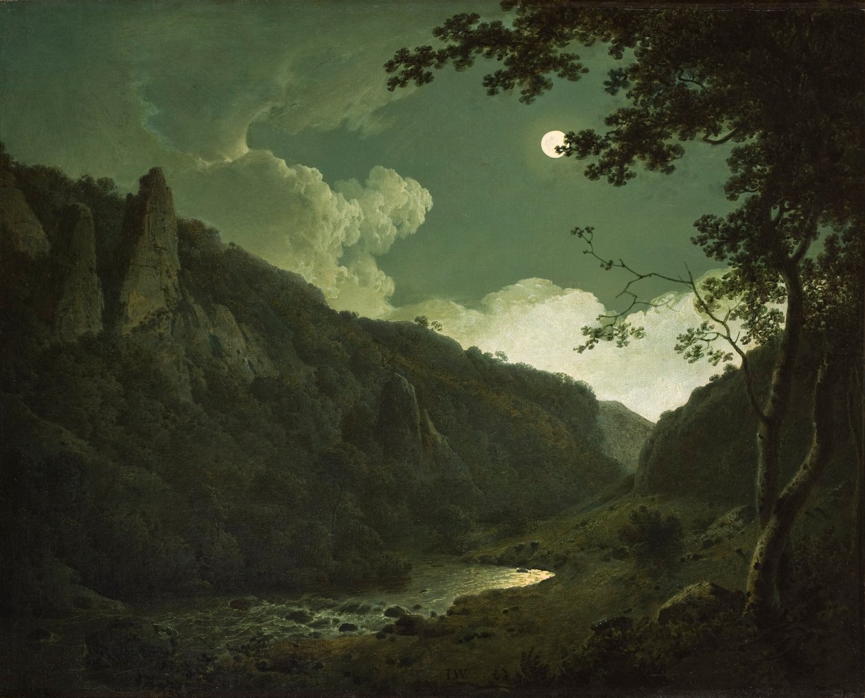 Dovedale vid Moonlight, c.1784-85 av Joseph Wright of Derby