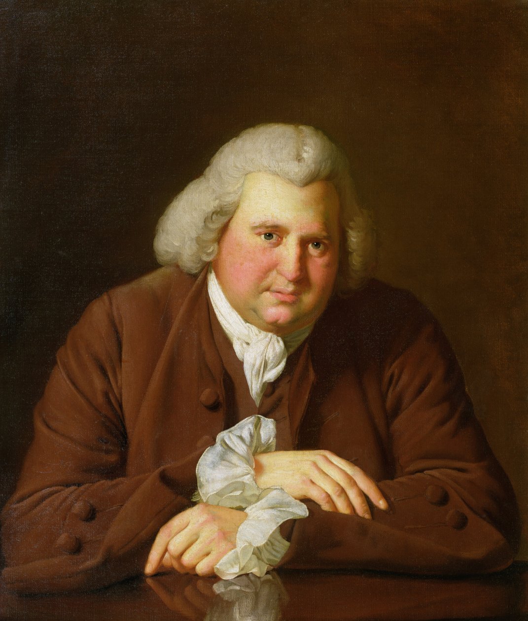 Porträtt av Dr Erasmus Darwin (1731-1802) vetenskapsman, uppfinnare och poet, farfar till Charles Darwin, ca 1770 av Joseph Wright of Derby