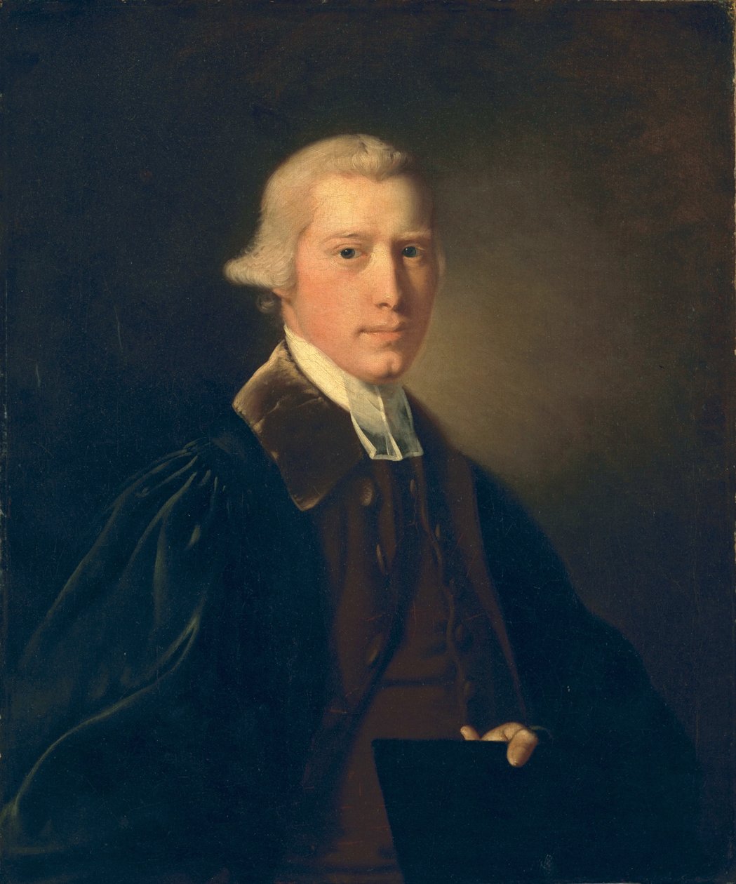 Ung man med mössa och klänning, ca 1760 av Joseph Wright of Derby