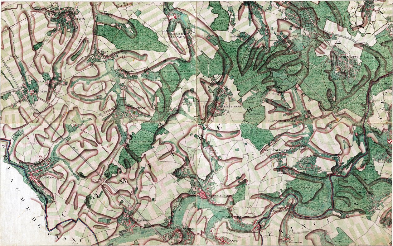 Map of Merbes le Château - Merbes-le-Château, Belgium av Joseph de Ferraris