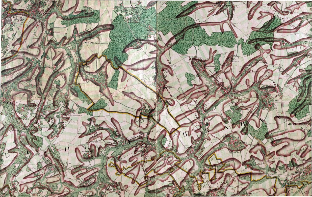 Map of Seneffe, Belgium av Joseph de Ferraris