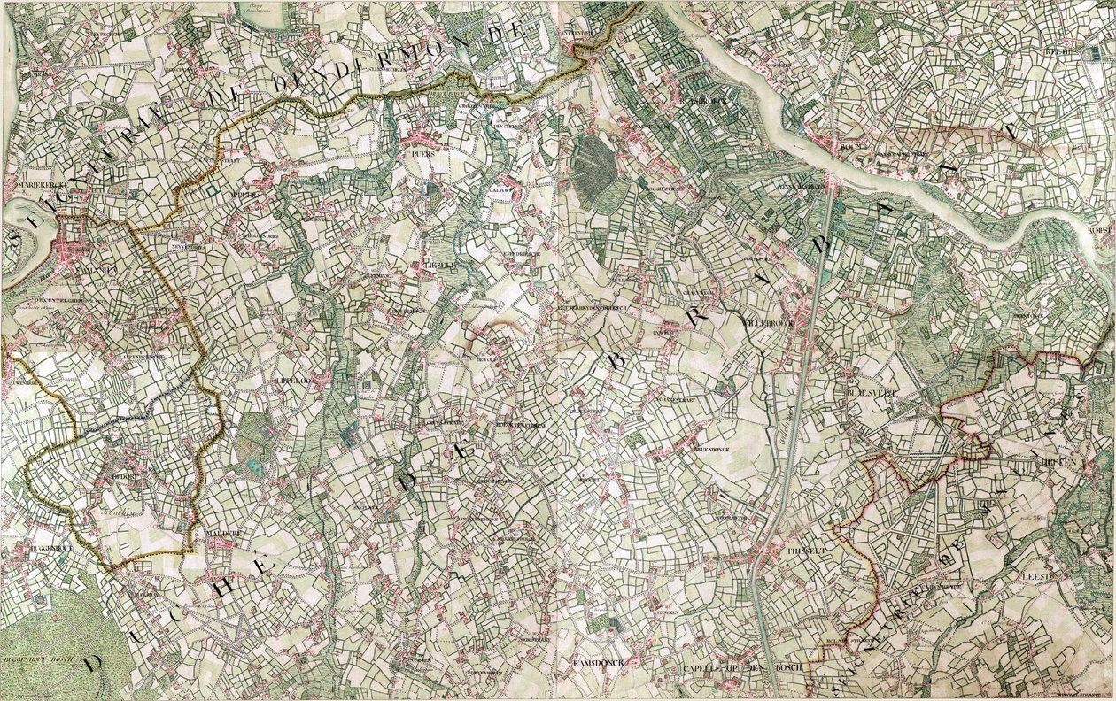 Map of Willebroeck av Joseph de Ferraris