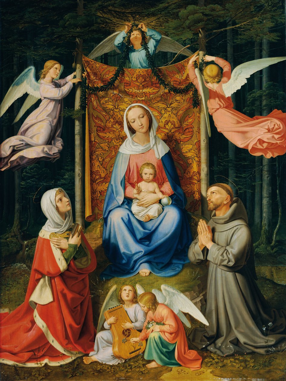 Waldesruh (Madonna with child, Saint Adelheid and Saint Francis)  av Joseph von Führich  
