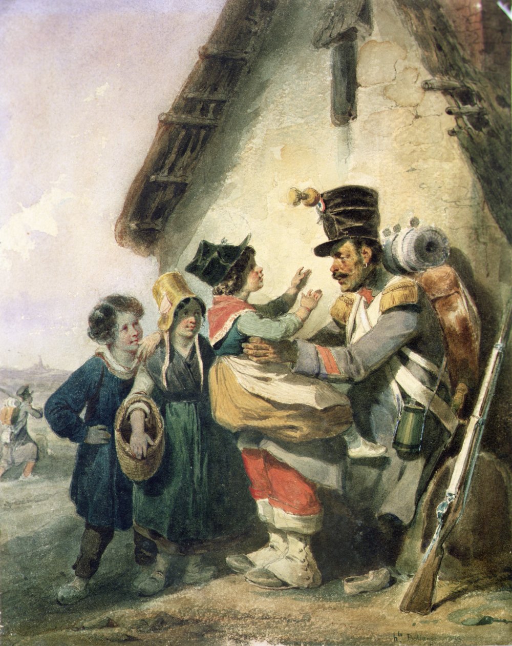 Soldatens återkomst av Joseph Louis Hippolyte Bellange