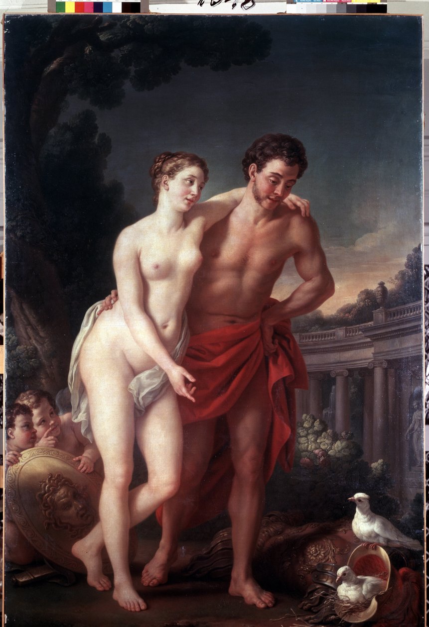 Venus och Mars (Venus och Mars). Målning av Joseph Marie Vien (1716-1809). Olja på duk, 225 x 151 cm av Joseph Marie the Elder Vien