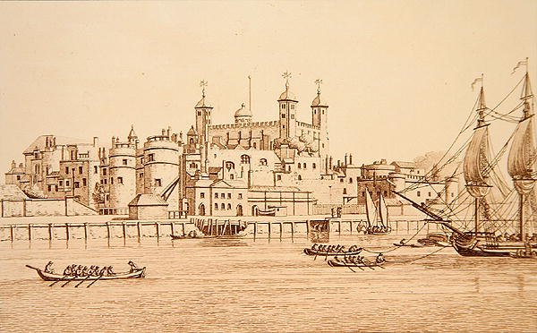 South View of Tower of London, graverad av J.C. Stadler (fl.1780-1812) av Joseph (after) Farington