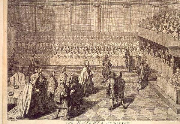 Knights of the Order of the Bath vid en middag för att hedra prins William (gravyr) av Joseph (after) Highmore