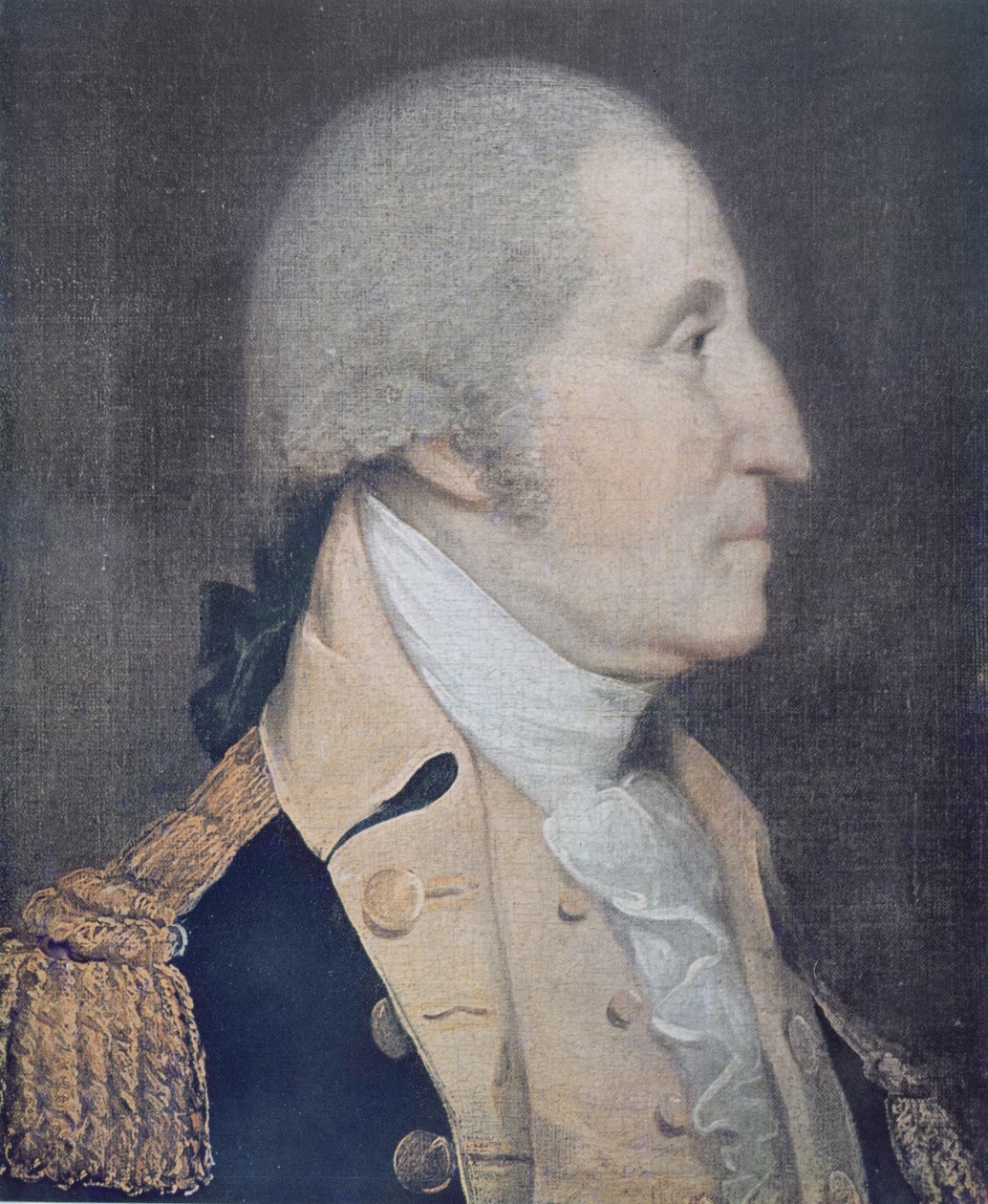 George Washington (1732-99) (lito i färg) av Joseph (after) Wright