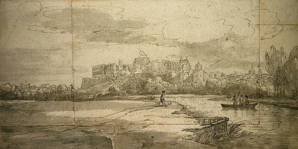 Windsor Castle (penna och bläck med tvätt på papper) av Joseph (attr. to) Farington