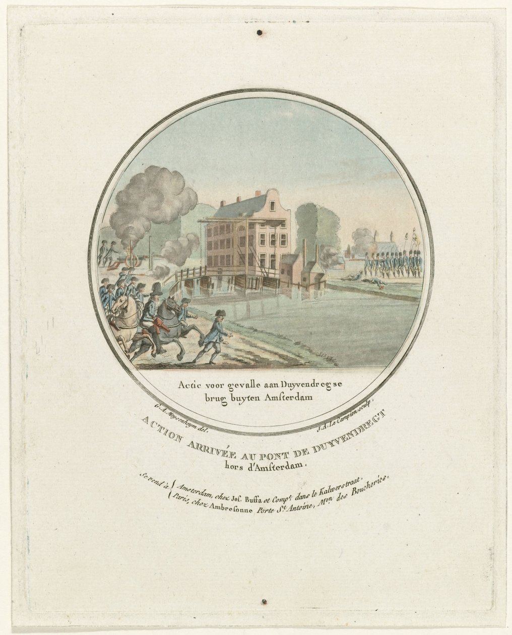 Attack på Duivendrecht-bron, 1787 Action för Gevalle aan Duyvendregse brug buyten Amsterdam / Action arrivée au pont de Duyvendregt hors d