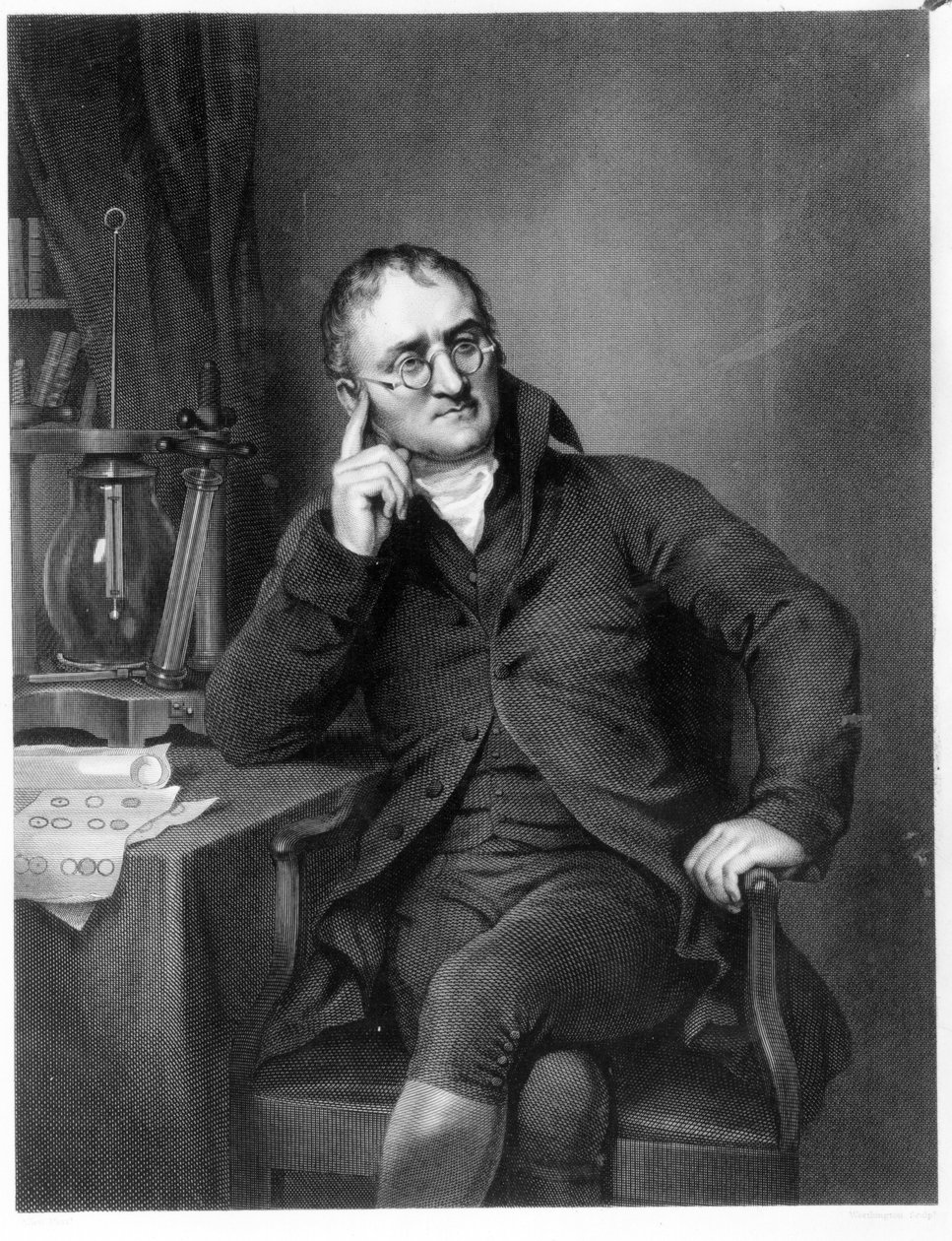 John Dalton, graverad av William Henry Worthington, c.1814 av Joseph Allen