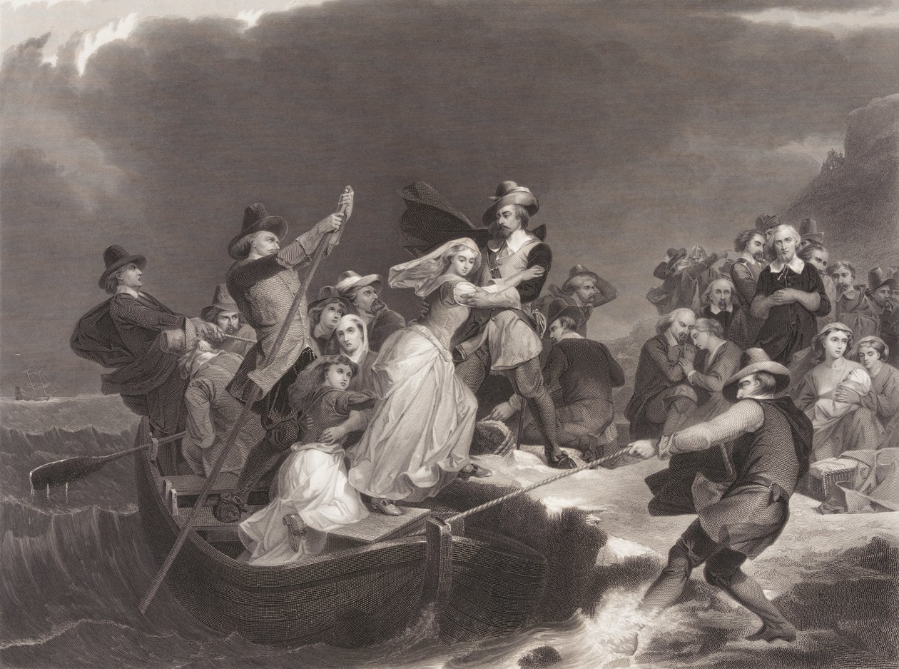 Pilgrimerna landade vid Plymouth Rock 1620 av Joseph Andrews