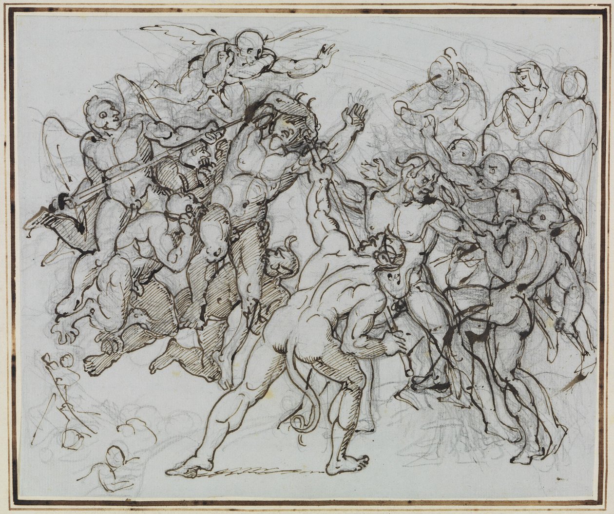 Vid becksjön, krämaren Ciampolo från Navarra (Dantes Inferno, Canto 22, V 34) av Joseph Anton Koch