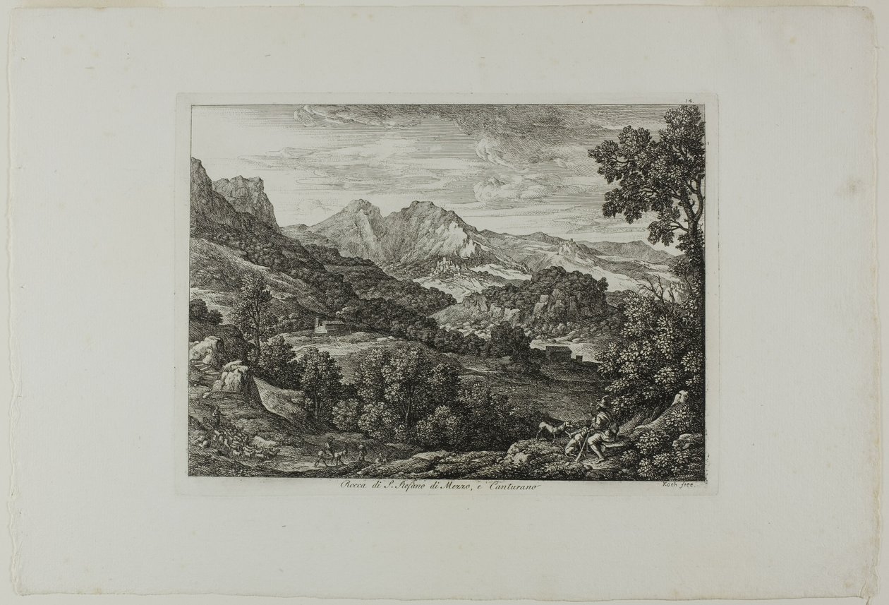 Slottet Saint Stephan av Mezzo och Canturano av Joseph Anton Koch
