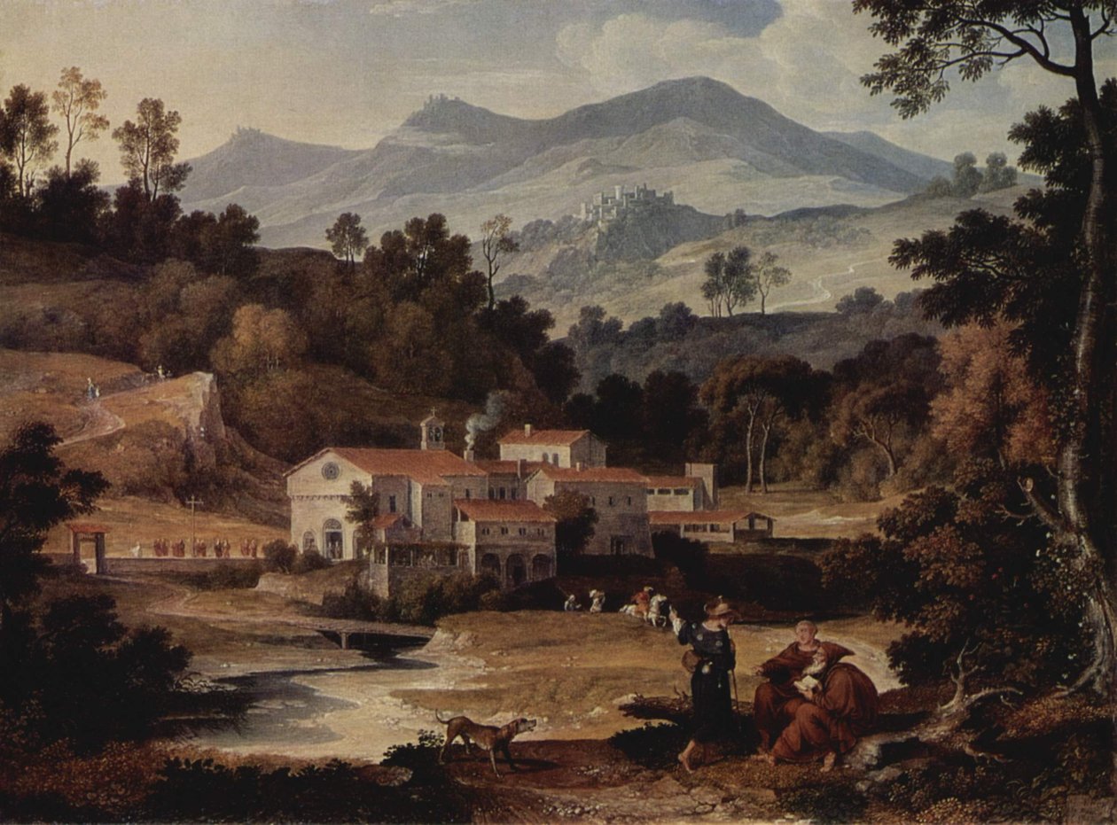 Tyska: Das Kloster San Francesco im Sabinergebirge bei Rom Klostret San Francesco di Civitella i Sabinerbergen av Joseph Anton Koch