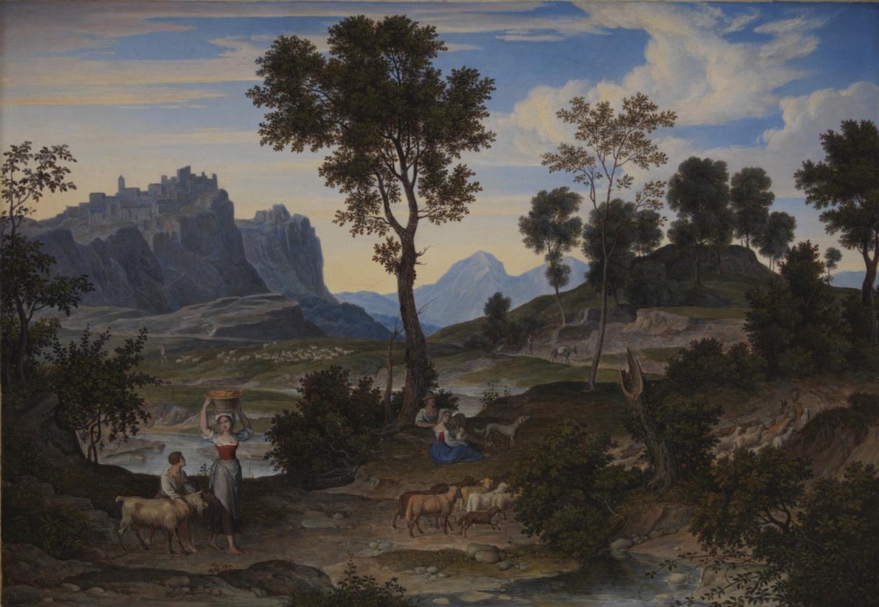 Landskap från Civitella nära Olevano av Joseph Anton Koch