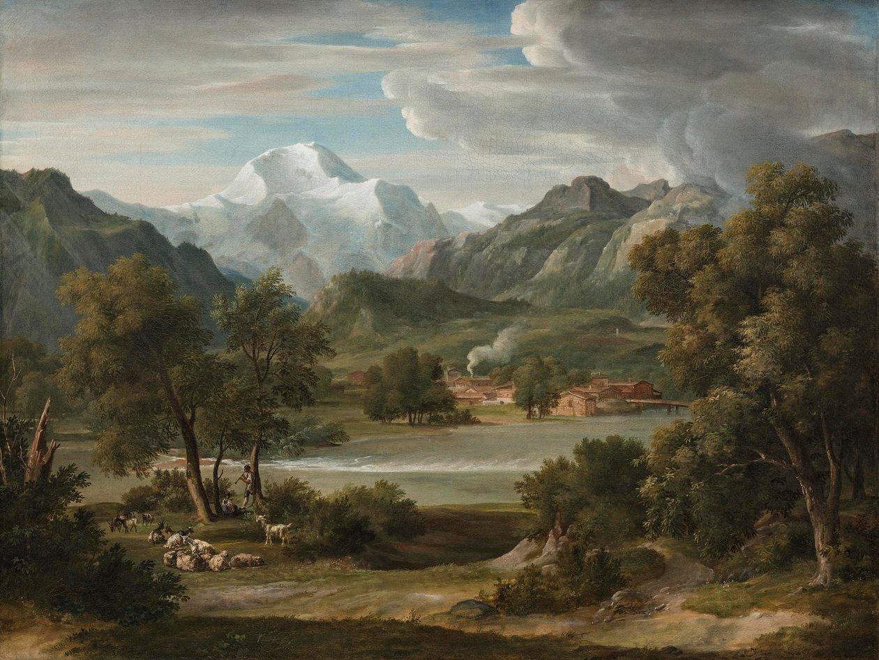 Lauterbrunnendalen nära Unterseen med Jungfrau av Joseph Anton Koch