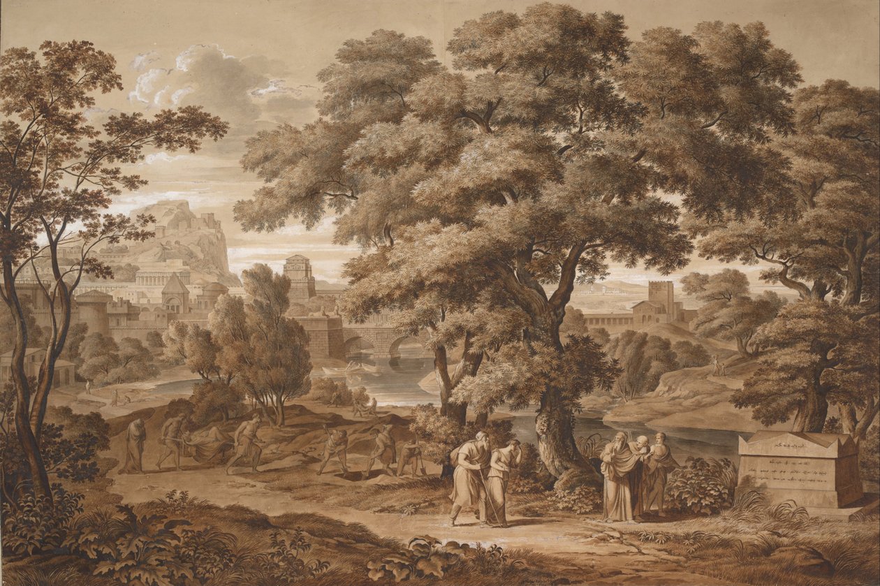 Oidipus och Antigone lämnar Thebe, 1797 av Joseph Anton Koch