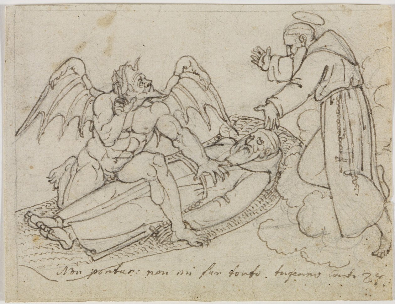 Skiss av Guido da Montefeltro (Dantes ”Inferno”, sång 27) av Joseph Anton Koch