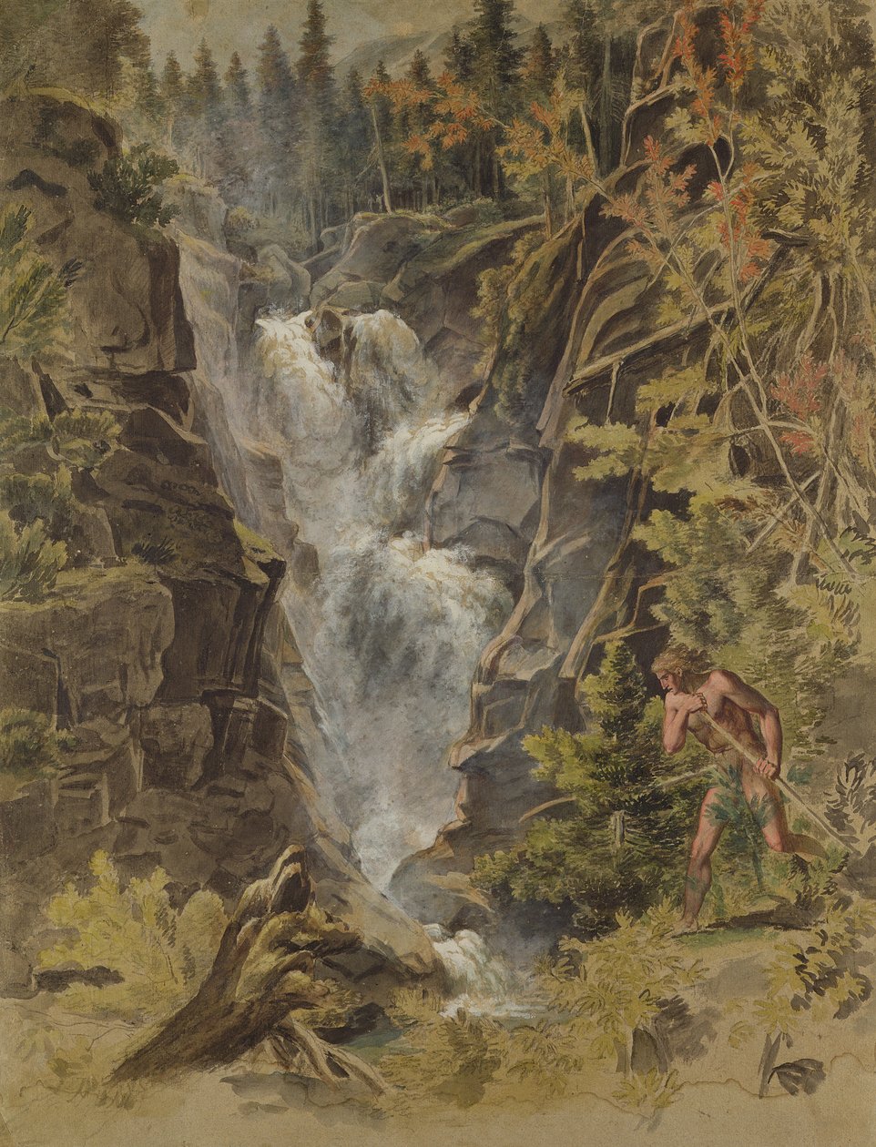 Reichensbachfallen i Meiringen, 1792-93 (se även 141497) av Joseph Anton Koch