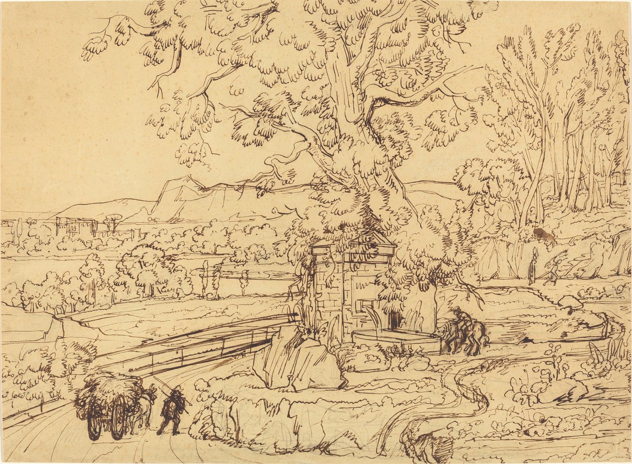 Den romerska Campagna med en gammal fontän av Joseph Anton Koch