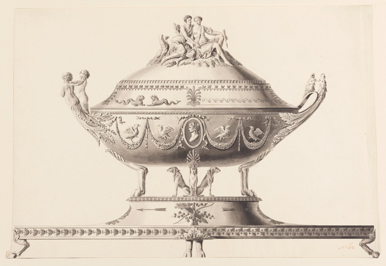 Design för en Terrin av Joseph Anton Seethaler Ii
