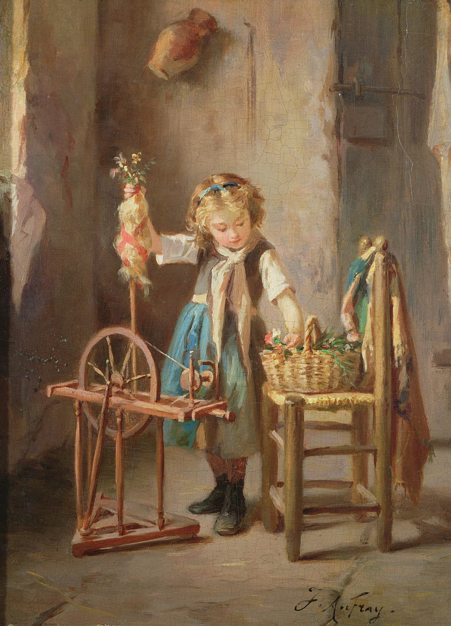 Vid det snurrande hjulet (panel) av Joseph Athanase Aufray