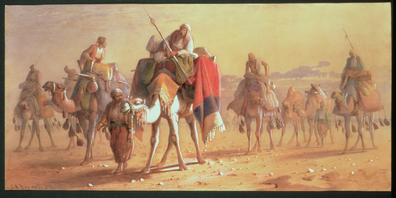 En arabisk husvagn (wc) av Joseph Austin Benwell