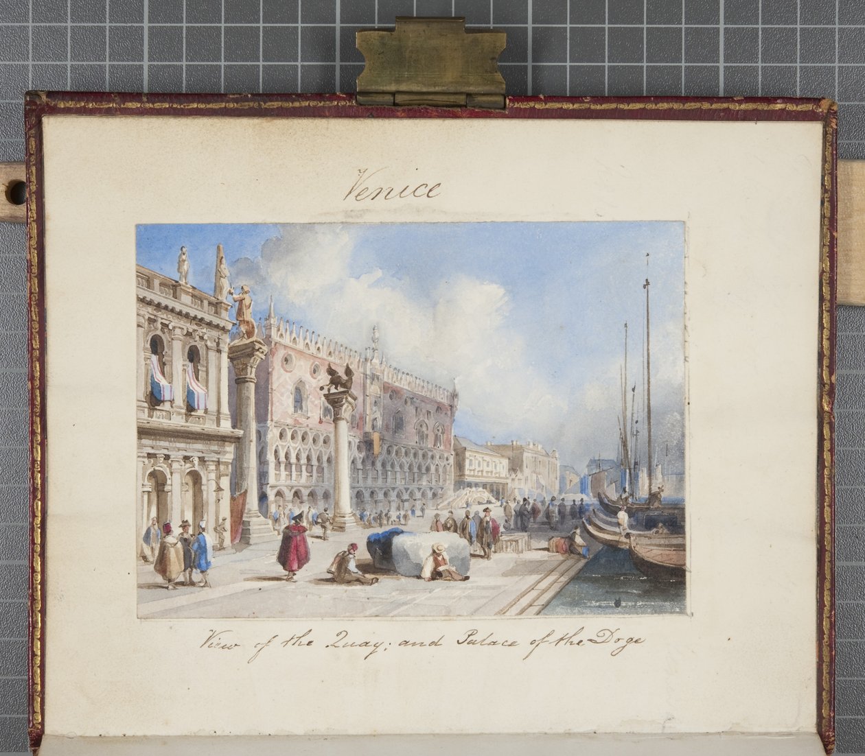 Venedig, inklistrad i Thomas Moodys Journal of a tour through Schweiz and Italy, 1822 (wc på papper) av Joseph Axe Sleap