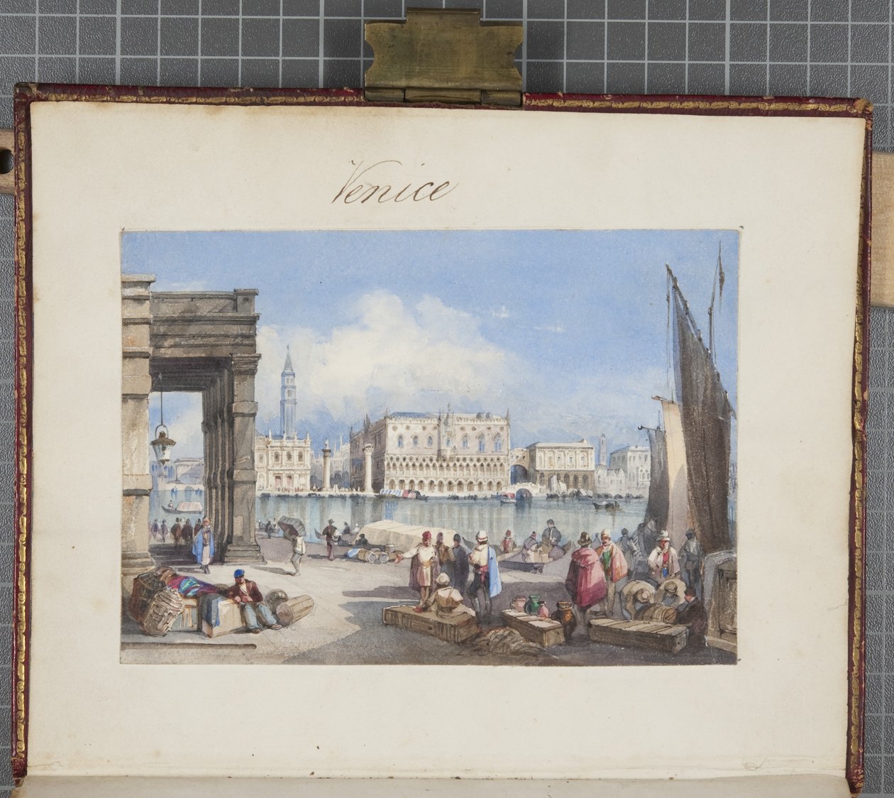 Venedig, inklistrad i titelsidan av Thomas Moodys Journal of a tour through Schweiz and Italy, 1822 (wc på papper) av Joseph Axe Sleap