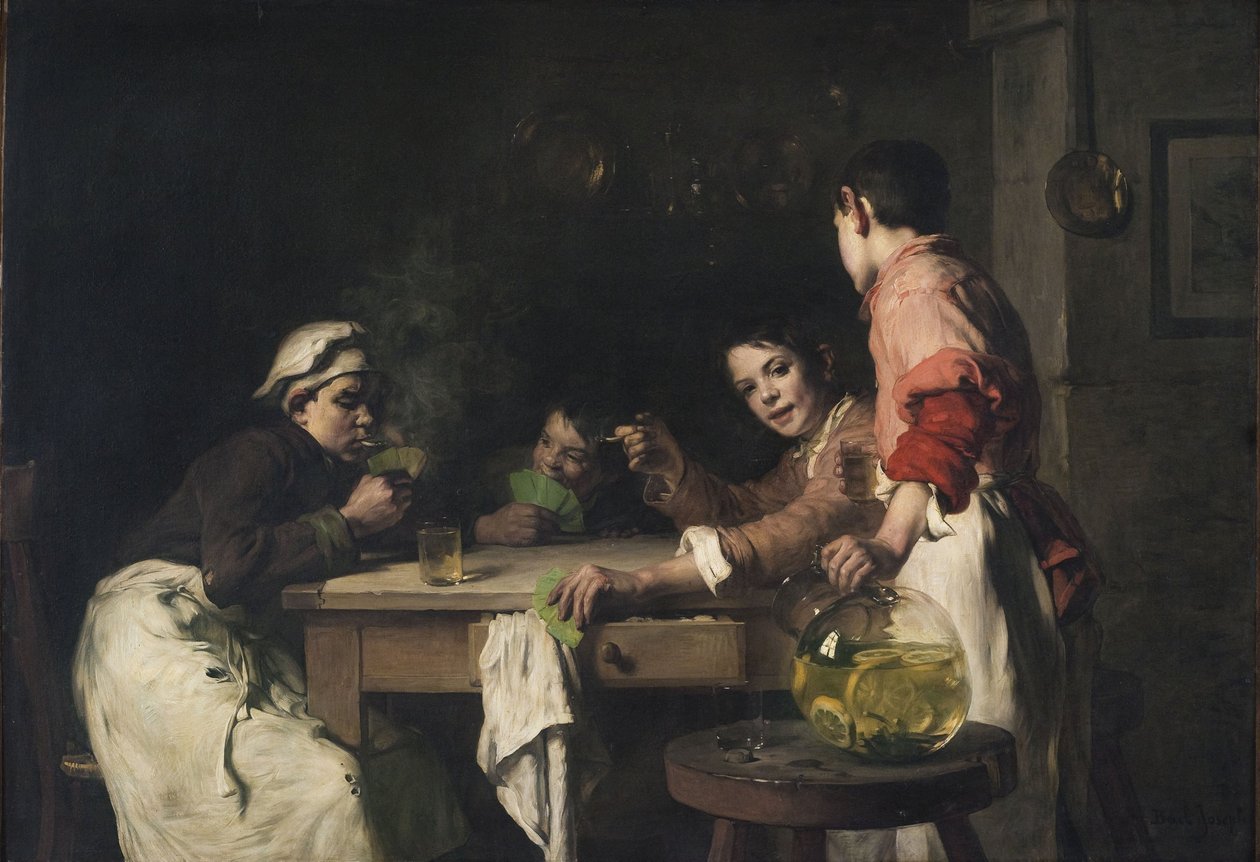 Kortspelarna, ca 1897 (olja på duk) av Joseph Bail