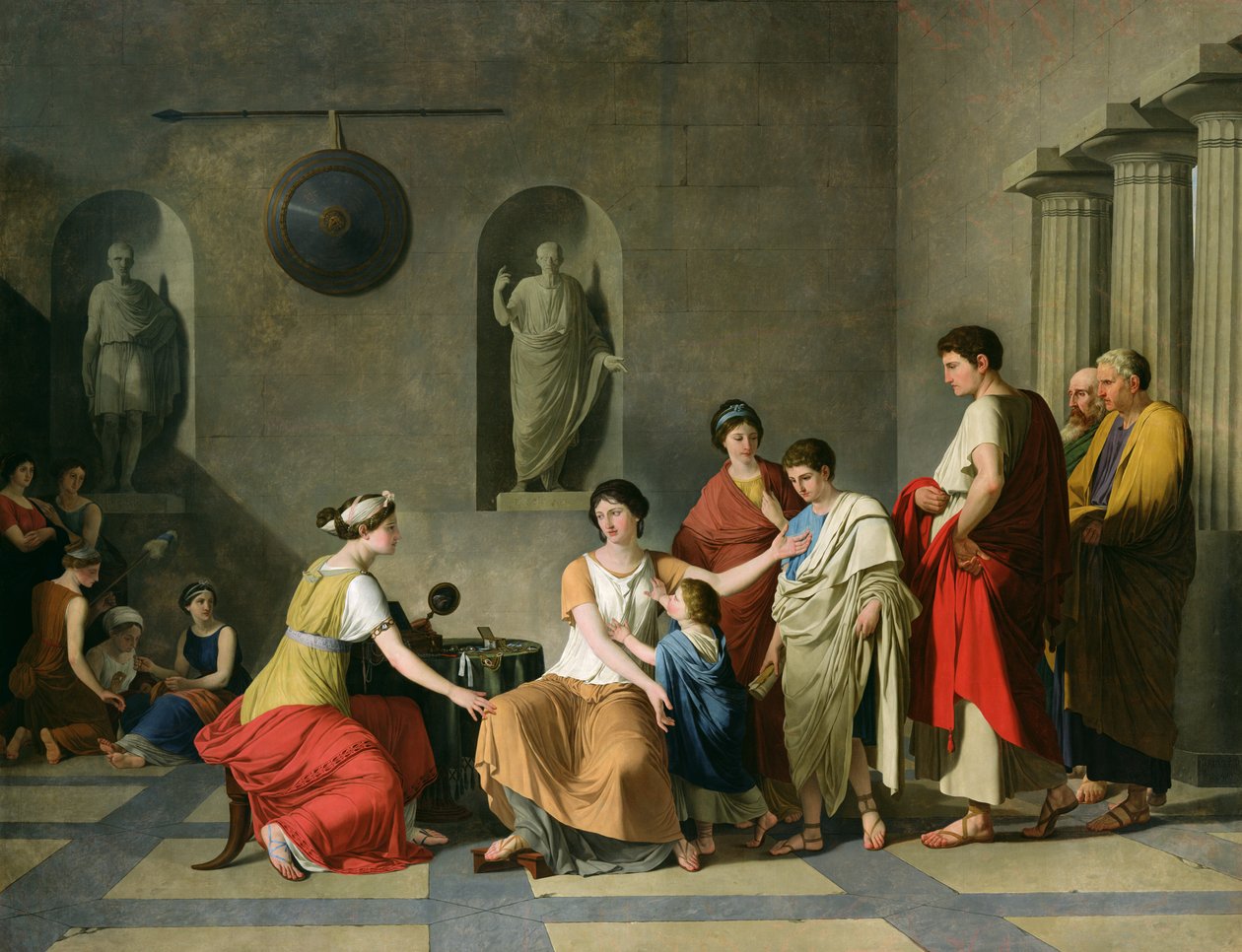 The Mother of the Gracchi, c.1780 (olja på duk) av Joseph Benoît Suvée