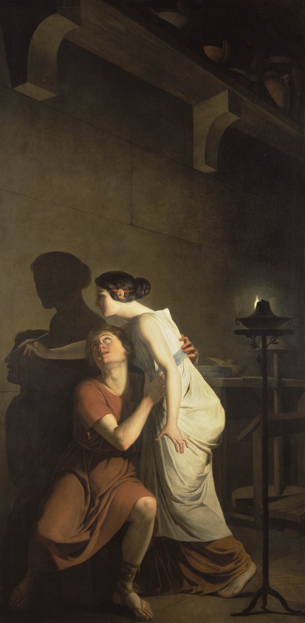 Dibutades, eller teckningens ursprung, 1791 av Joseph Benoît Suvée